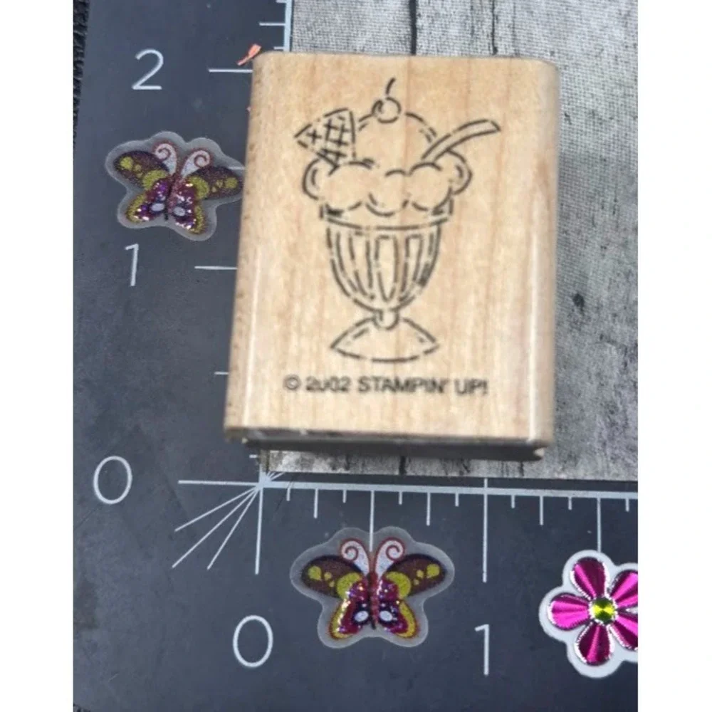 Stampin' Up! Ice Cream Sundae Dessert 2002 Rubber Stamp Wood #L34